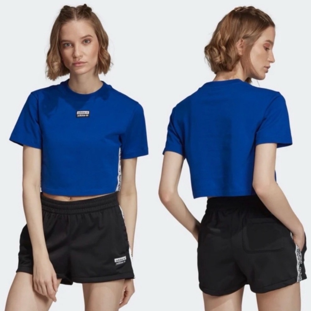 Adidas Logo Blue Crop Top
